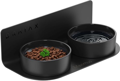 Draiax ElegantFeed in Muro S Wand-Hundenapf Porzellan, erhöht, abnehmbar, schwarz