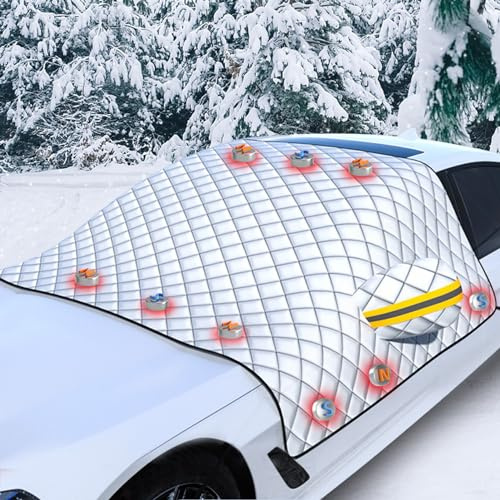 Frontscheibenabdeckung Winter, Frontscheibenabdeckung Magnet Scheibenabdeckung Auto Winter Ultra-Dick Auto Frostschutz Abdeckung Magnetische Abdeckung Windschutzscheibe Winter Für Auto