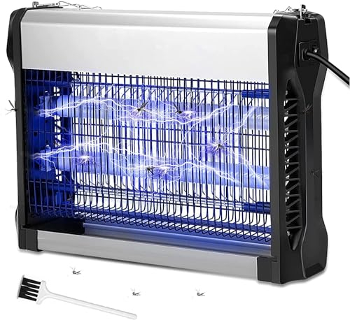 EUQQZU Insektenvernichter, 20W Mückenlampe, Fliegenfalle Elektrisch, Mückenfalle Effektive Abdeckung 100㎡, Anti Mücken Fliegen Insekten für Innen Außen, Mit Verlängerter Metallkette