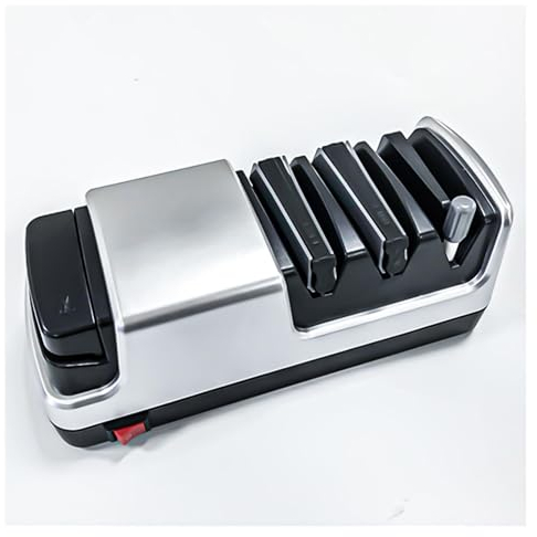 Affilacoltelli Professionale Elettrico, 4 in 1 Affilacoltelli, Con Abrasivi Diamantati Al 100% E Guide Angolari Di Precisione Affilacoltelli Professionale Elettrico,Silver