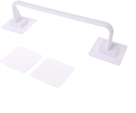 LiChA , Handtuchhalter für Badezimmer, Selbstklebende, an der Wand montierte Badezimmer-Handtuchstange, Regalhalter, Toilettenpapier-Aufhänger/weiß/L