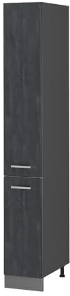 Vicco Armadio da farmacia R-Line, Calcestruzzo nero, 30 cm, per la libera combinazione all'interno di sistemi cucina modulari