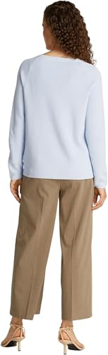 Tommy Hilfiger Damen Pullover Cardi Fine mit U-Boot-Ausschnitt, Blau (Breezy Blue), S
