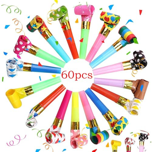 Lot de 60 accessoires d'anniversaire pour enfants, articles de farce, jouets amusants pour le Nouvel An, un anniversaire, Noël, une fête d'enfants