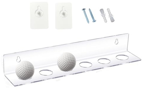Generisch Golfball-Regalwand,Golfball-Präsentationsständer - Golfball-Display, schwebendes Rack aus Acryl,Klares Golfball-Wandregal, Golfballständer für 6 Baseballbälle, Golfbälle