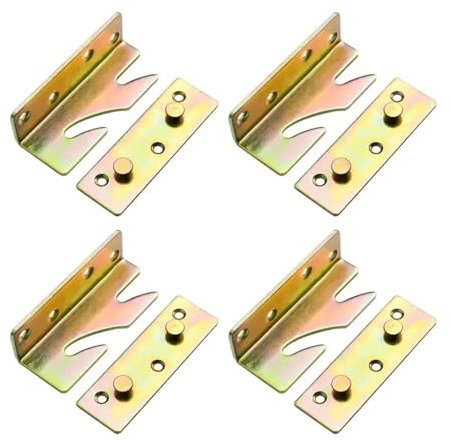 4 Set Hardware Verdicken Verbindung Ecke Multifunktions Bett Scharnier Halterung Fitting Snap Anschlüsse Bett Schiene Haken(Color 2)