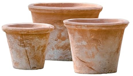 IOEDHW Paquete de 2/3 maceteros de Terracota, macetas de Arcilla Transpirable, macetas de Terracota de Arcilla roja con Drenaje, Maceta de Terracota para Interiores y Exteriores para Plantar Plantas