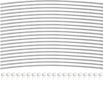 150*1mm Wire Rope und 2mm Round Hole Aluminum Sleeve,20Pcs Security Meter Seals Set,7x7 Strand Core Stainless Steel Cable,Tamper Proof Safety Shipping Security Tag for Sealing Electricity Meters Water