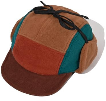 Clakllie Baseball Cap mit Ohrenklappen Full Cap Herren Outdoor Visor Sport Cappy Dad Hat Kurzem Schirm Short Brim Cap Wintermütze Trappermütze Warme Fliegermütze,BSWD2401-Camel