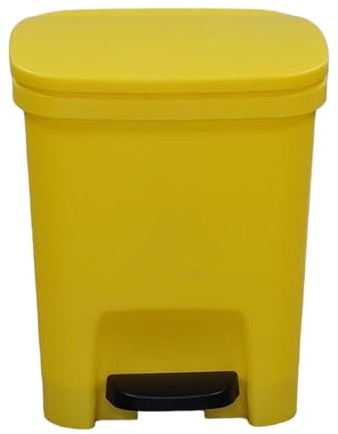 10 L Gallon Trash Can Plastic Step On Kitchen Rubbish Bin Black Compost Bathroom Rubbish Bin Kitchen Rubbish Solar Oxygen Cleaner (Yellow, One Size)