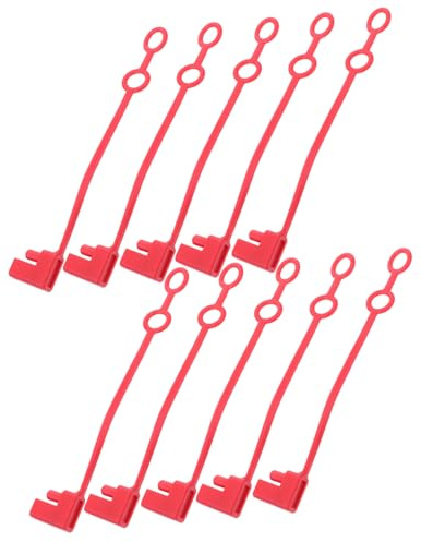 SOLUSTRE 10 Stück Rote Steckdosenabdeckungen aus Gummi Kabelschutz für Stromkabel Anschluss Einfache Montage für Elektronische Geräte und Automobile