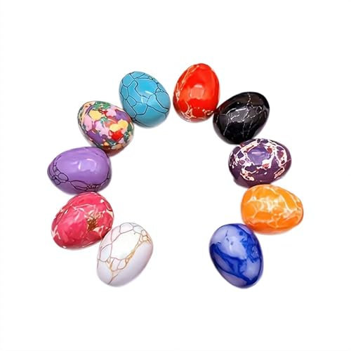 Bunte Kristalle, Ostereier, klein, natürlich, poliert, für selbstgemachte Frühlingsdisplays und Ostergeschenk, zufällige Farbe, 2,1 x 1 cm, 10 Stück