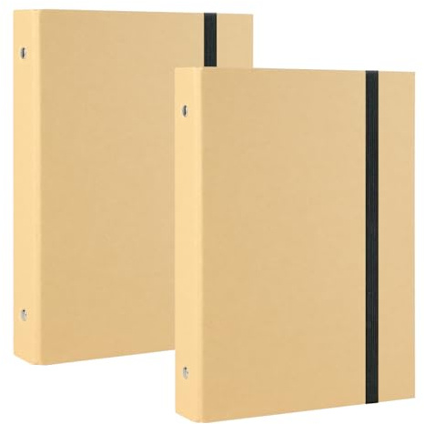 Dzmuero Binder A5 6 Ringe, Ringbuch A5, Ordner, Ringbuch Nachfüllbar, Design mit Gummiband, 2 Stück