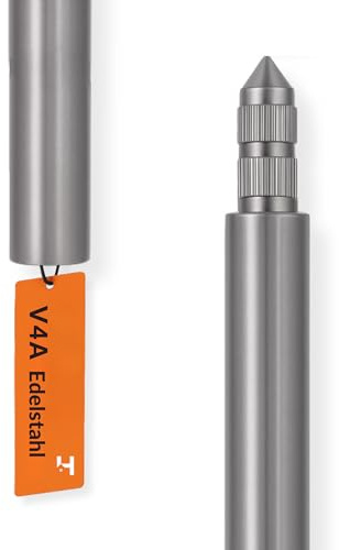 HausHeld® Tiefenerder V4A 1,5 m – Erdungsspieß Ø20 mm aus Edelstahl für Blitzschutz & Erdungsanlagen – Erweiterung Staberder Kreuzerder PV-Anlage Erdungssystem