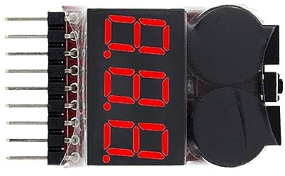CCZRD Lipo Battery Voltage Tester/Low Voltage Buzzer Alarm/Battery Voltage Checker Dual Speakers For Lipo/Li-ion(A)