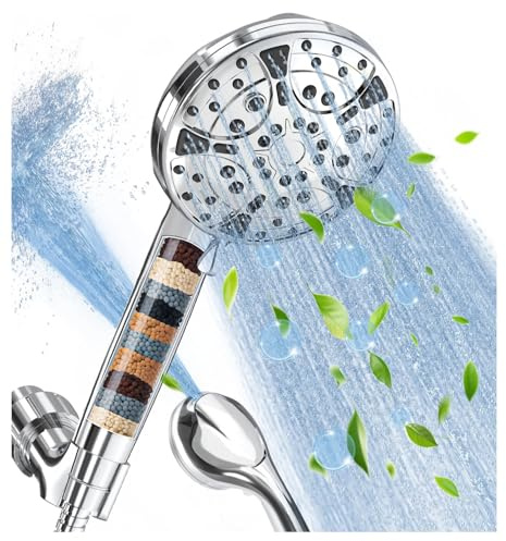 Filtered Shower Head with Handheld: High Pressure 8-Setting Showerhead for Hard Water, Detachable Extra Long 71 Hose, Filters Beads Reduces Chlorine for Dry Skin & Hair, Power Wash for Tub Tile Pets