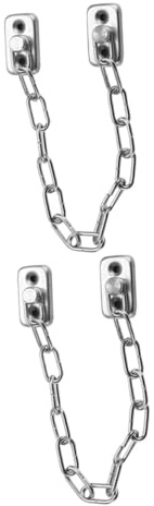 KOCKSHION 2Pcs Stainless Steel Window Safety Chain Locks for Patio Doors Sliding Windows Easy Install Protective Latch for Home Security and Elderly Fall Prevention