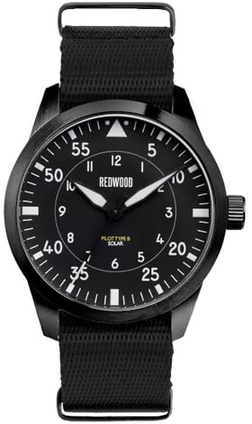 Generico Redwood Pilot Type B Solar Acero PVD Negro Tela Militar Reloj Hombre