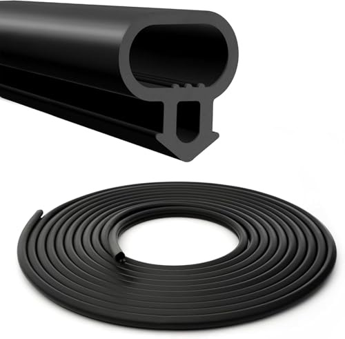 SANTUO Draught Excluder for Windows and Doors, 8-Meter UPVC Window Seal Strip Door Draft Excluder Strip for Insulation Black Rubber Replacement Gasket for UPVC Frames