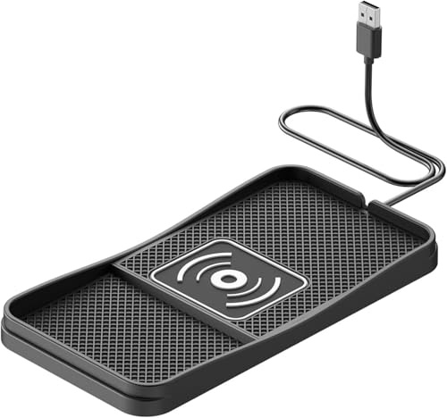 Car Wireless Charger Pad, 15W Fast Qi Charging Mat, Non Slip Anti-Skid Car Phone Charger