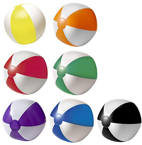 noTrash2003 Set aus 6 Aufblasbare Wasserbälle Strandbälle Beachball Urlaub Beach Strand Pool (Farbmix)