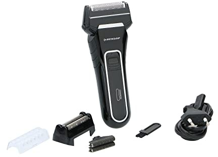 Dunlop Afeitadora eléctrica - 230 V - Afeitado inalámbrico 30 min - Incluye accesorios - Negro