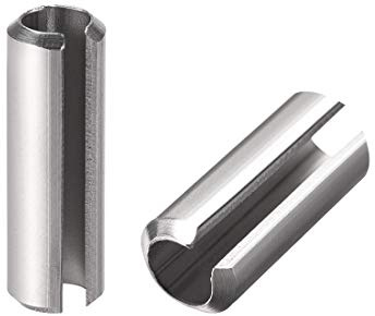 sourcing map Slotted Spring Pin - M6 x 20mm 304 Stainless Steel Split Spring Roll Dowel Pins Plain Finish 10Pcs
