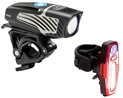 NiteRider Lumina Micro Sabre Bike Light Combo 650 Lumen Headlight 110 Lumen Taillight USB Rechargeable Bicycle LED Front and Back Light IP64 Waterproof Mountain Road Commuting MTB Cycling Safety Flash
