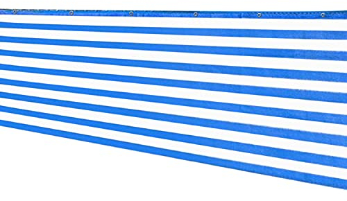Balkon Sichtschutz - 6 Meter - 90 cm hoch - Balkonverkleidung blau weiß - Balkon Bespannung atmungsaktiv