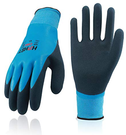 HPHST Arbeitshandschuhe Herren und Damen C2001 wasserdichte Gartenhandschuhe mit Schaumlatex und Gummibeschichtung Handschuhe (1 Paar & 3 Paar
