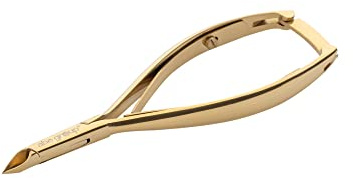 Aba Group Kosmetikzange 11,5 cm, Zwei-Feder-Zange - gold, 4mm (1149), scharfe Nagelhautschere, Maniküre-Tools, Pediküre-Werkzeuge