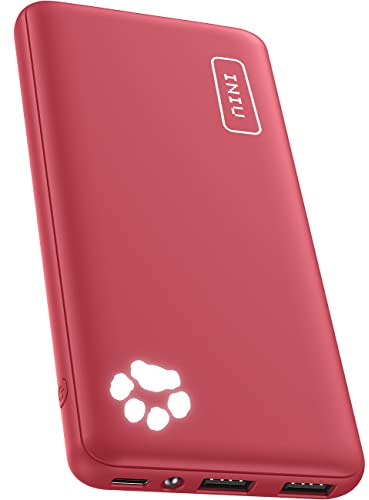 INIU Power Bank, Slimmest & Lightest 10000mAh Portable Charger 15W High-Speed (USB C In & Output), PowerBank Triple 3A Phone Battery Pack for iPhone 15 14 13 12 11 X Pro Max Samsung Xiaomi