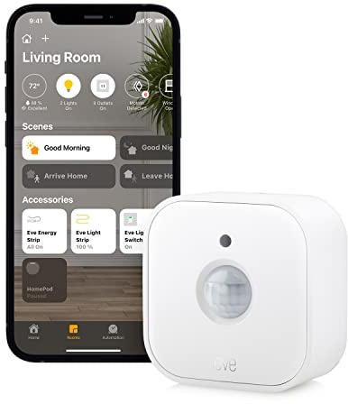 Eve Motion (Previous Version) - Smart Motion Sensor with Light Sensor, IPX3 Water Resistance, Automatic Activation of Lights and Devices, Thread