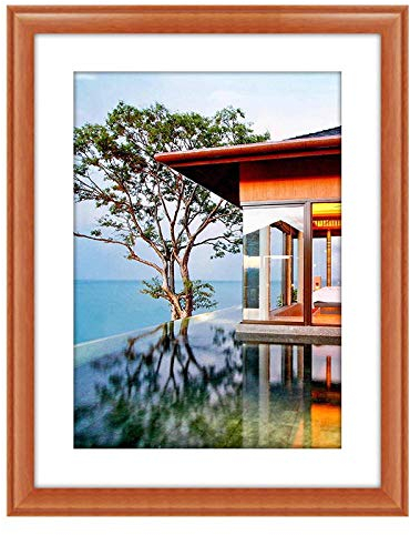 XQSSB Bilderrahmen Fotorahmen Modern Massivholz Holzfarbe Wand 29 × 40cm