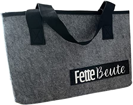 tradiero Filztasche, 38 x 26 cm mit extra breitem Boden, Big-Shopper zum Shoppen oder für das Büro oder als Aufbewahrungsbox für Zeitschriften, Wolle etc.