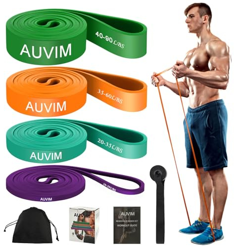 AUVIM Widerstandsbänder Set Fitnessbänder 3 Verschiedene Stufen von Widerstandsbändern für Krafttraining,Stretching,Calisthenics, Cross-Fitness,Pilates,Yoga