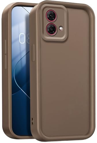 GOGME Funda para Motorola Moto G84 5G, Funda Protectora Completa de Silicona TPU Suave, Carcasa Antipolvo Prueba de Choques - Marrón