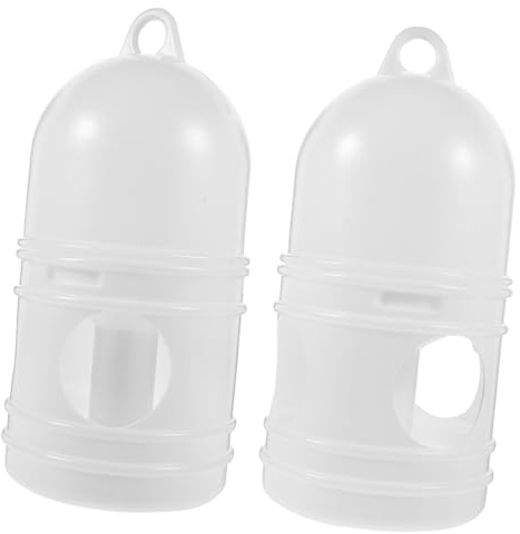 Levemolo Lot de 2 Distributeurs d'eau pour Pigeons Pratique et Stable en Plastique Blanc, Capacité Grosse, Abreuvoir pour Cages à Oiseaux, Hydratation Continue pour Pigeons et Volailles