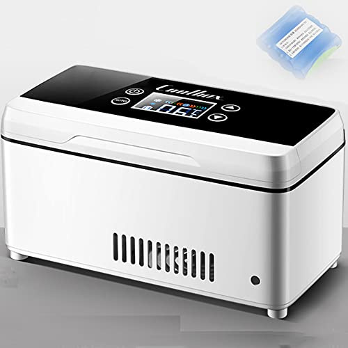 CraftNestUK Mini frigorifero portatile con display a LED, refrigeratore portatile per insulina, mini medicinale 0-18 ℃ portatile per insulina (3 batterie)