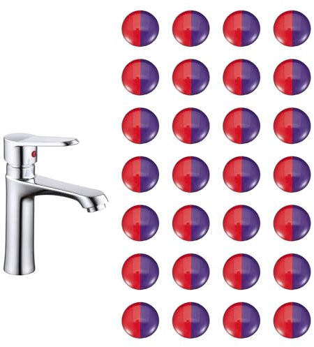 NICENEEDED 28 pz Adesivi per Rubinetti Adesivi Caldi e Freddi, Etichetta Autoadesiva per Acqua Calda e Fredda, Adesivo per Trasferimento Rubinetto in Resina Epossidica
