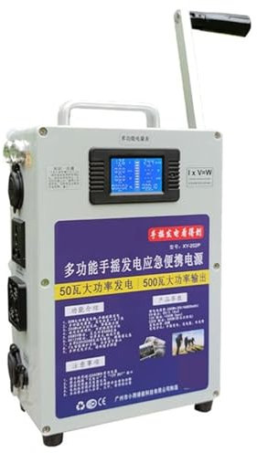 Alimentation de secours 500W,Générateur portatif à manivelle,Station d'alimentation pour téléphone portable,Pour le camping et les pannes de courant
