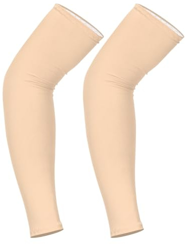 YELARXI Sun Protection Arm Sleeves for Men and Women, Compression Cooling Sun Sleeves to Cover Arms-Fitting for (Sports - Workout- Golf-Basketball), S & 1Pair & Spandex & Skin Color