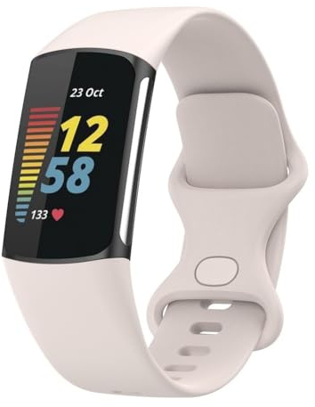 GoodZwetch Armband för Fitbit Charge 6/Charge 5-armband, mjukt silikon, sport, ersättningsarmband för Fitbit Charge 6 5, klockarmband för kvinnor och män