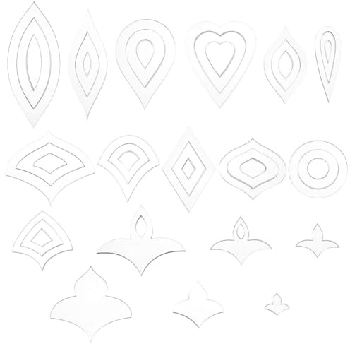 BENECREAT Acrylic Mandala Stencils Set, 14Pcs 14 Styles Clear Acrylic Geometric Template Kit, Dot Drawing Tools for Mandala Patterns, Art Craft and DIY Projects