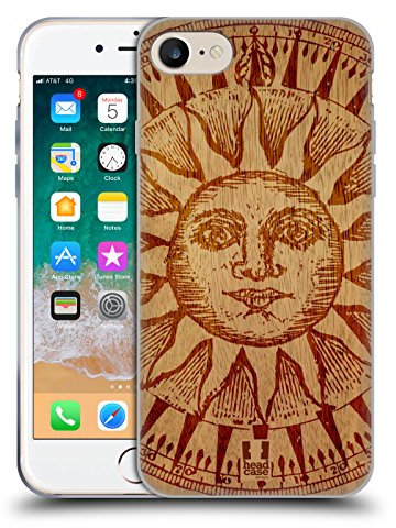Head Case Designs Soleil Art en Bois Coque en Gel [Protection de Qualité Militaire] Compatible avec Apple iPhone 7/8 / SE 2020 & 2022 Et Compatible avec MagSafe