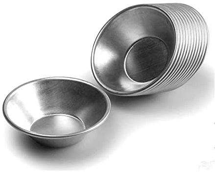 BMIROAMDFE 25 Pieces Egg Tart Molds Tiny Pie Tartlets Dessert Mold Pans Tin Puto Cup Bakeware Cake Cookie Mold, Round Resuable (Aluminum)