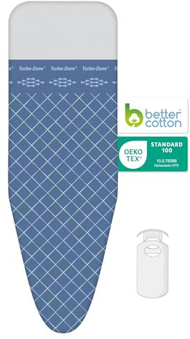 LaundrySpecialist 3-lagiger Bügeltischbezug Comfort - Größe S/M Universal Max 32x112 cm - Erhältlich in Drei Größen - Hergestellt aus 100% Baumwolle mit einer dicken moltonschicht - Extra Bügelkomfort