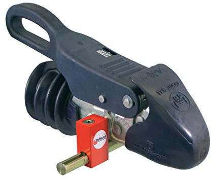 DoubleLock - Cerradura de remolque - Compact Condor SCM - Barra de remolque de caravana - Bloqueo de seguridad para equipos de transporte - Bloqueado en cinco segundos - Rojo - Aprobado por SCM