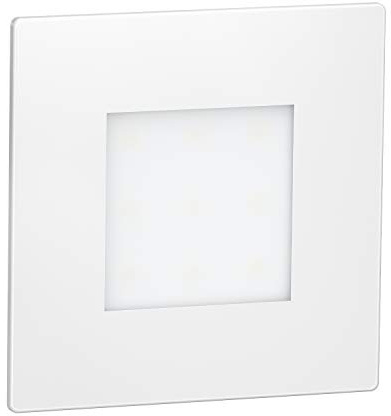 ledscom.de 6 Stück LED Treppenlicht/Wandeinbauleuchte FEX für innen und außen, eckig, weiß, 85 x 85mm, blau