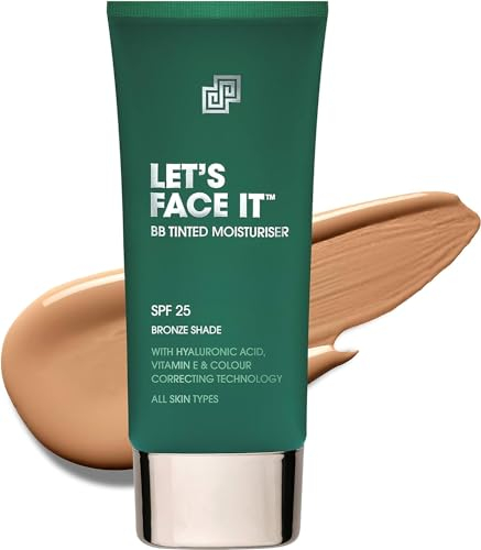Shakeup Cosmetics Mens BB Tinted Moisturiser, Vegan Makeup for Men, Natural Coverage for Redness & Blemishes, 24hr Moisturisation with SPF, Easy Application, Bronze Shade, 50ml. Aka. LET'S FACE IT